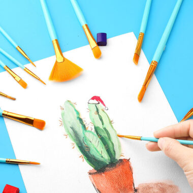 10pcs Artist Paint Brush Set for Oil and Watercolor with Mixed Sizes
