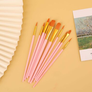 10pcs Artist Paint Brush Set for Oil and Watercolor with Mixed Sizes