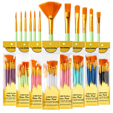 10pcs Artist Paint Brush Set for Oil and Watercolor with Mixed Sizes