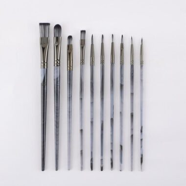 10pcs Plastic Handle Craft Paint Brush Set for Kids and Art Painting