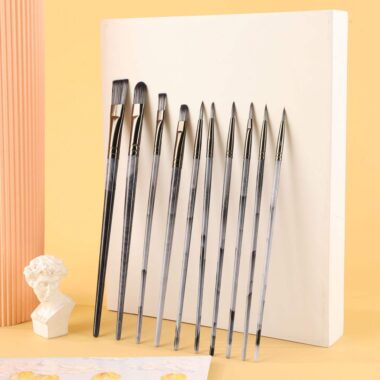 10pcs Plastic Handle Craft Paint Brush Set for Kids and Art Painting