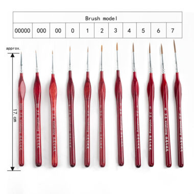  11pcs Paint by Numbers Brush Set with Weasel Hair and Fine Tips