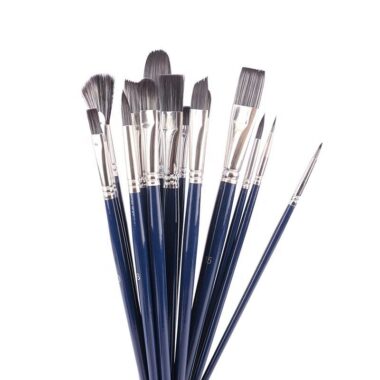 15pcs Acrylic Paint Brush Set with Bag, Palette Knife and Sponge