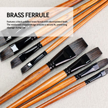 : 4pcs Artist Bristle and Synthetic Paint Brush Set for Acrylic Canvas Use