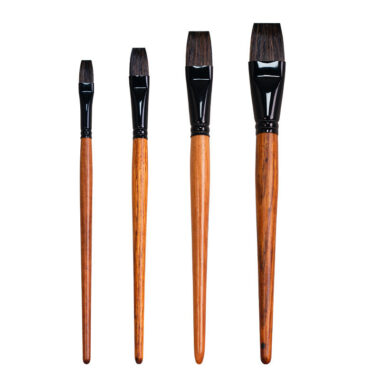 : 4pcs Artist Bristle and Synthetic Paint Brush Set for Acrylic Canvas Use