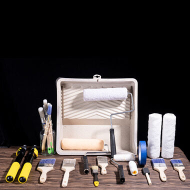 Custom Logo Professional Wall Paint Brush Set with Wooden Handle