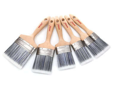 DIY Flat Mouth Oval Paint Brush with Artificial Silk Bristles and Wooden Handle for Exterior Wall Painting