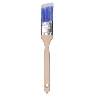 Industrial Paint Brush with Blue Artificial Silk Bristles and Slanted Flat Mouth for Exterior Wall Painting