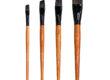 : 4pcs Artist Bristle and Synthetic Paint Brush Set for Acrylic Canvas Use