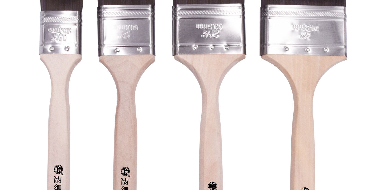 3-Inch Flat Sash Acrylic Paint Brush with Wooden & Plastic Handles