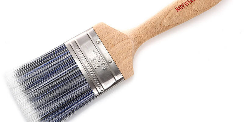 DIY Flat Mouth Oval Paint Brush with Artificial Silk Bristles and Wooden Handle for Exterior Wall Painting