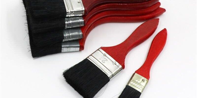 Rosewood Handle Paint Brush with Black Soft Bristles for Smooth Painting