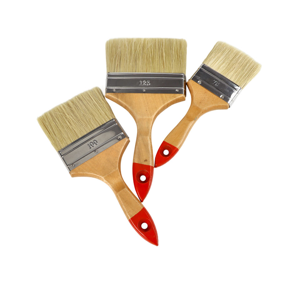 Wooden handle paint brush for wall painting and DIY use