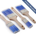 Industrial Paint Brush with Blue Artificial Silk Bristles and Slanted Flat Mouth for Exterior Wall Painting
