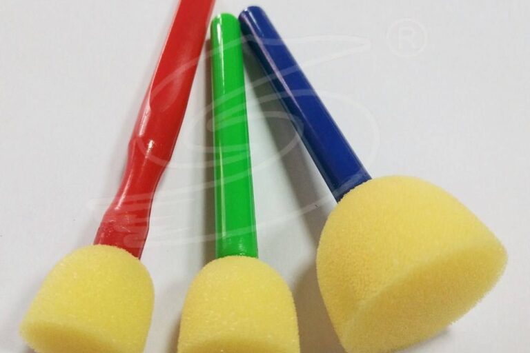 Plastic Handle Artist Paint Brush and KIDA Sponge Brush for Kids