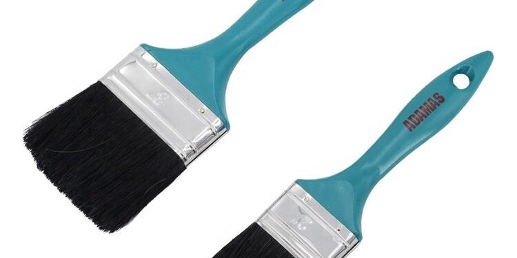 Plastic Handle Paint Brush with White Bristles for Oil & Wall Painting