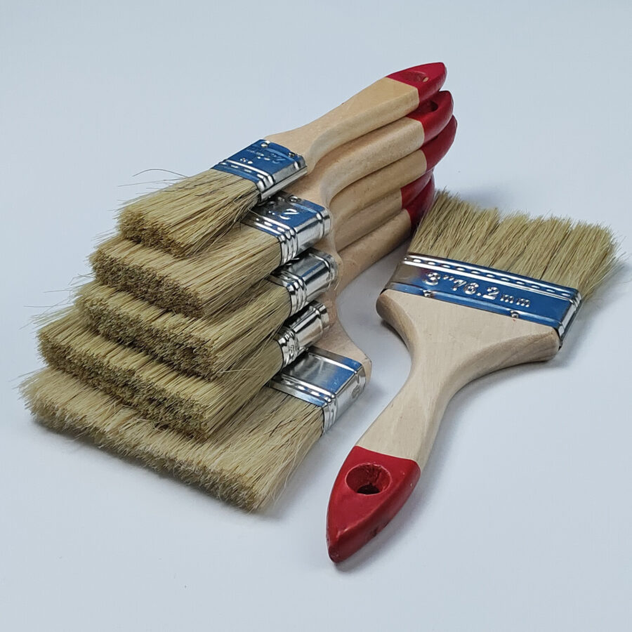 Red Tail Paint Brush Set with Wooden Handle – 1 to 4 Inch Sizes Available